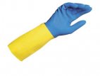 Rękawice ochronne z mankietem, lateks, neopren, para, rozmiar 10, niebiesko-żółte, MAPA ALTO 405